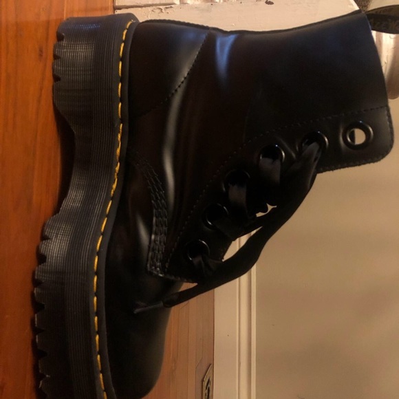 platform leather jadon doc martens with ribbon laces - Picture 2 of 3